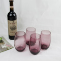 Haonai solid purple color glass tumbler handmade old-fashioned glass